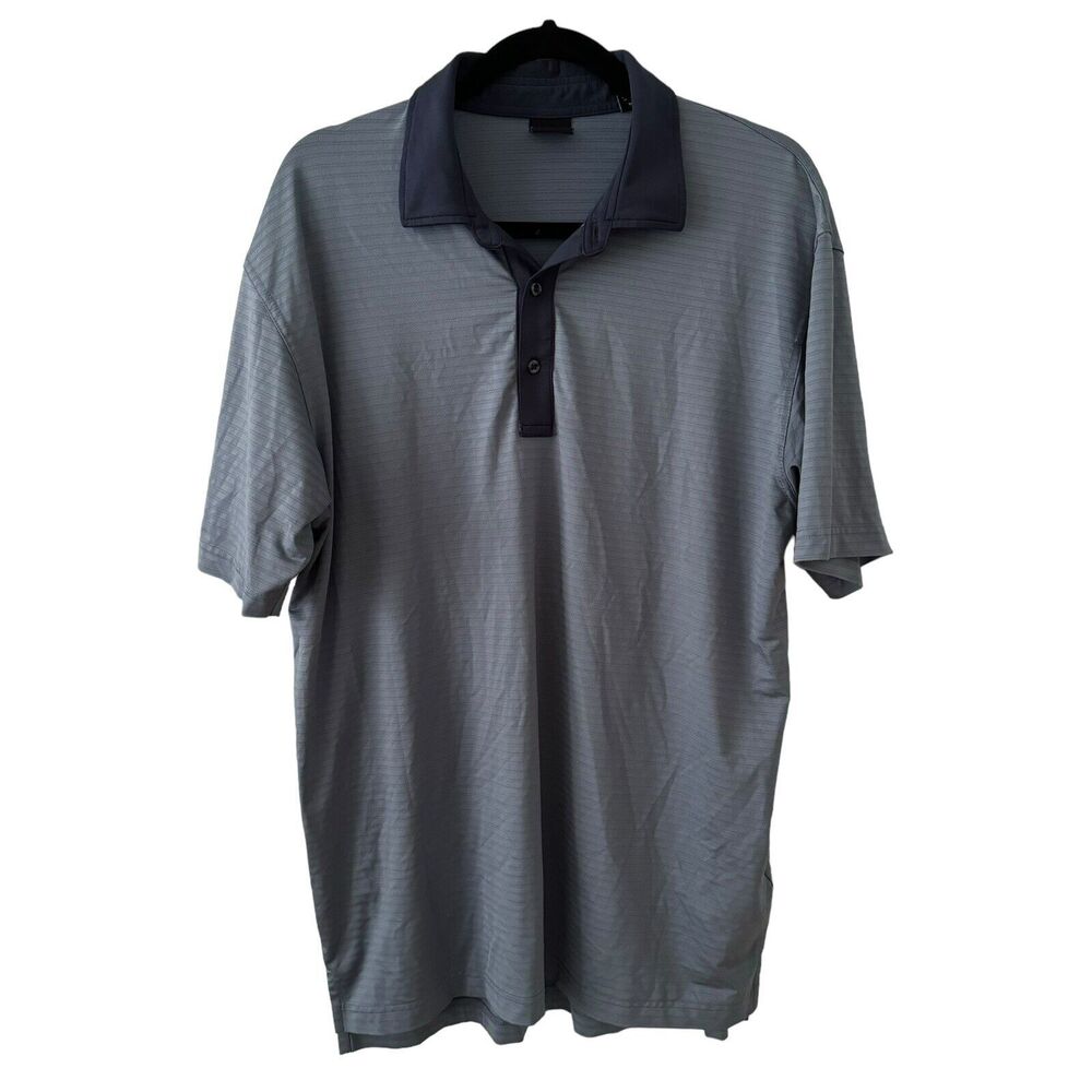 Dunning Golf Polo Men's Large‎ Blue Striped